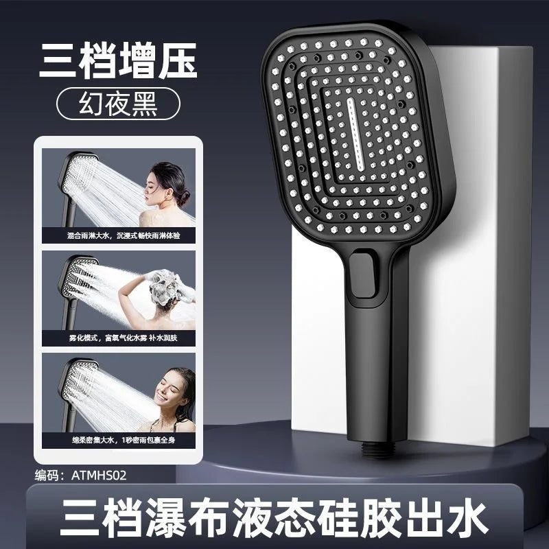 3-Mode Rectangular Rainfall Shower Head | 120mm High Pressure