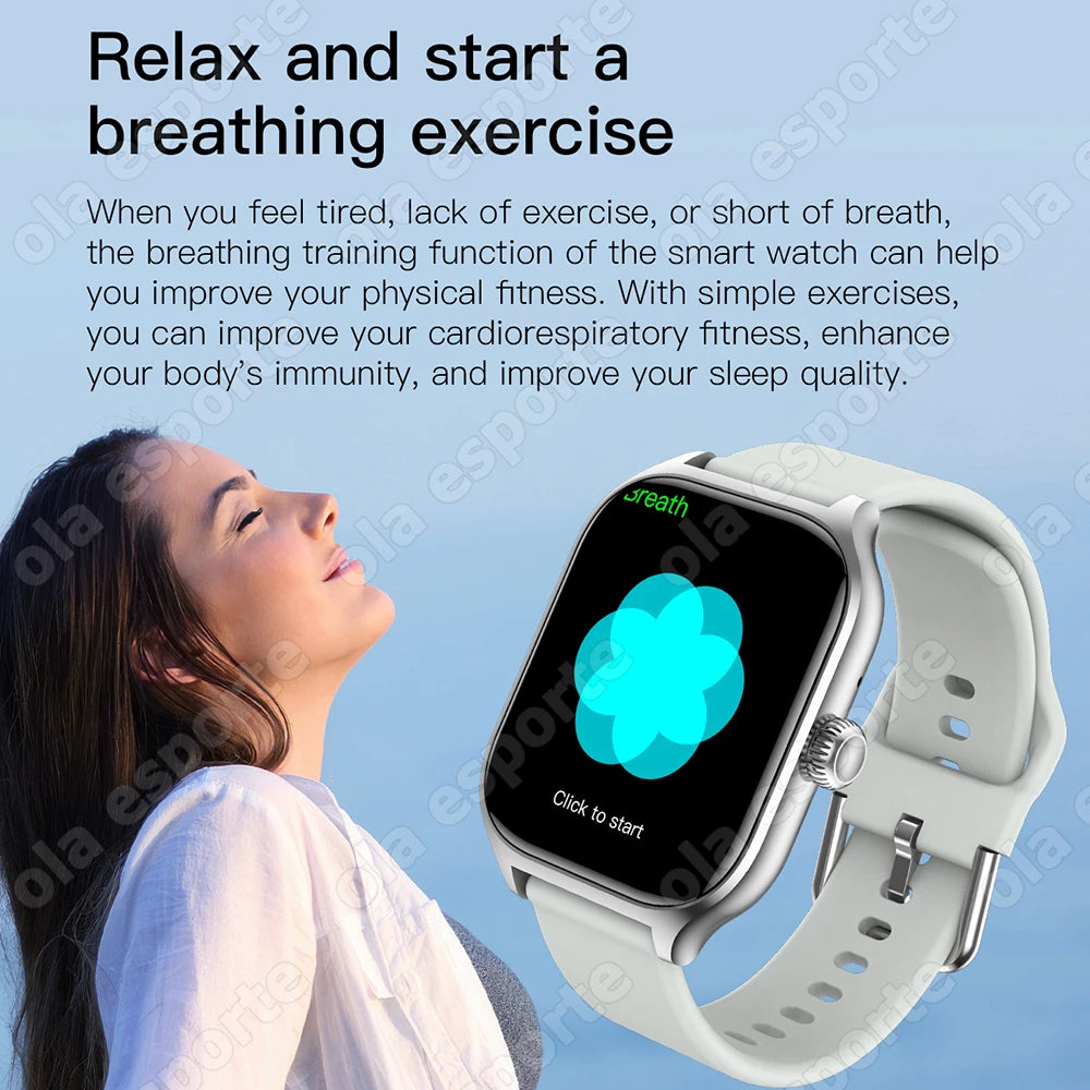 Outdoor Smart Watch Men Women 2.01'' HD Screen Heart Rate Bluetooth Calls GPS Track Waterproof Sports Mode DIY Dial Smartwatch Peaceful Pleasures Health and Wellness