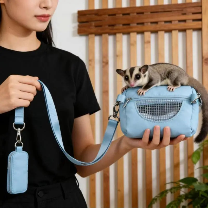 Hamster Travel Carrier Bag – Breathable Mesh Crossbody Cage