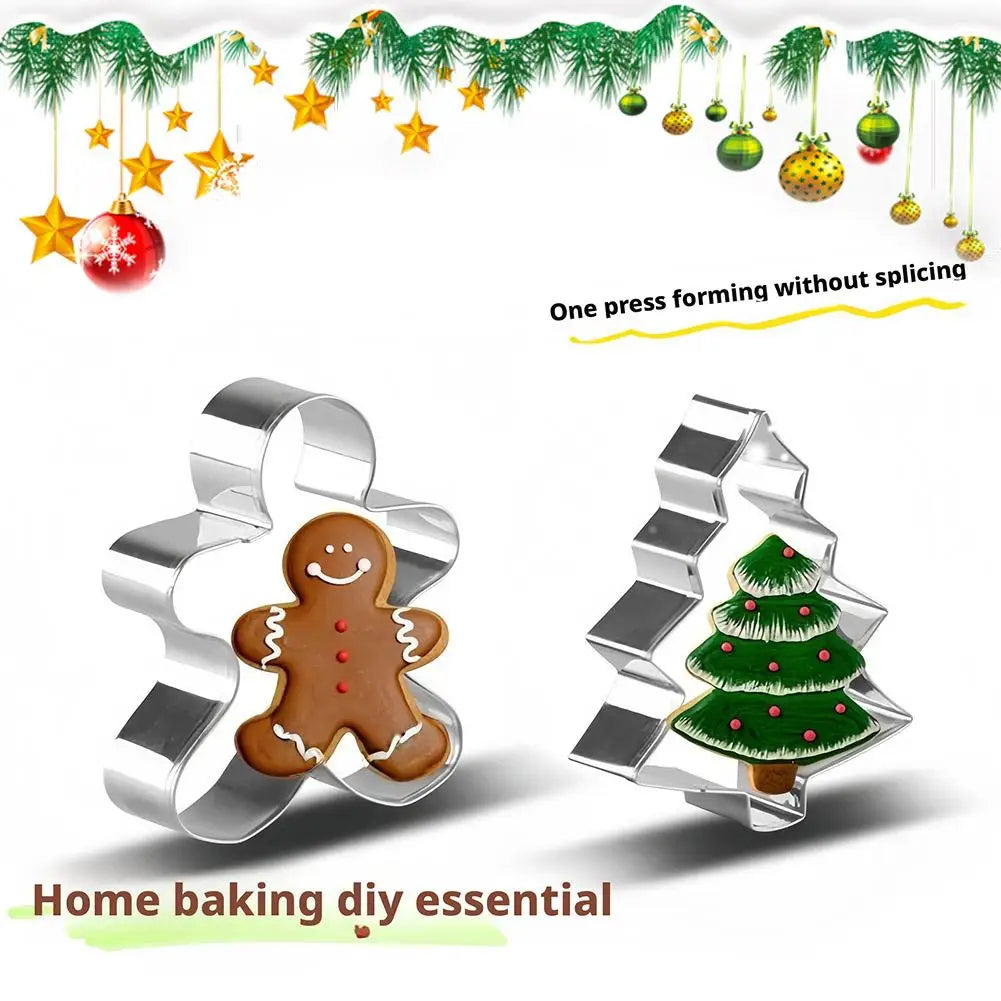 6-Piece Christmas Cookie Cutter Set | Stainless Steel Holiday Shapes Cookie Cutter Set Peaceful Pleasures Health and Wellness
