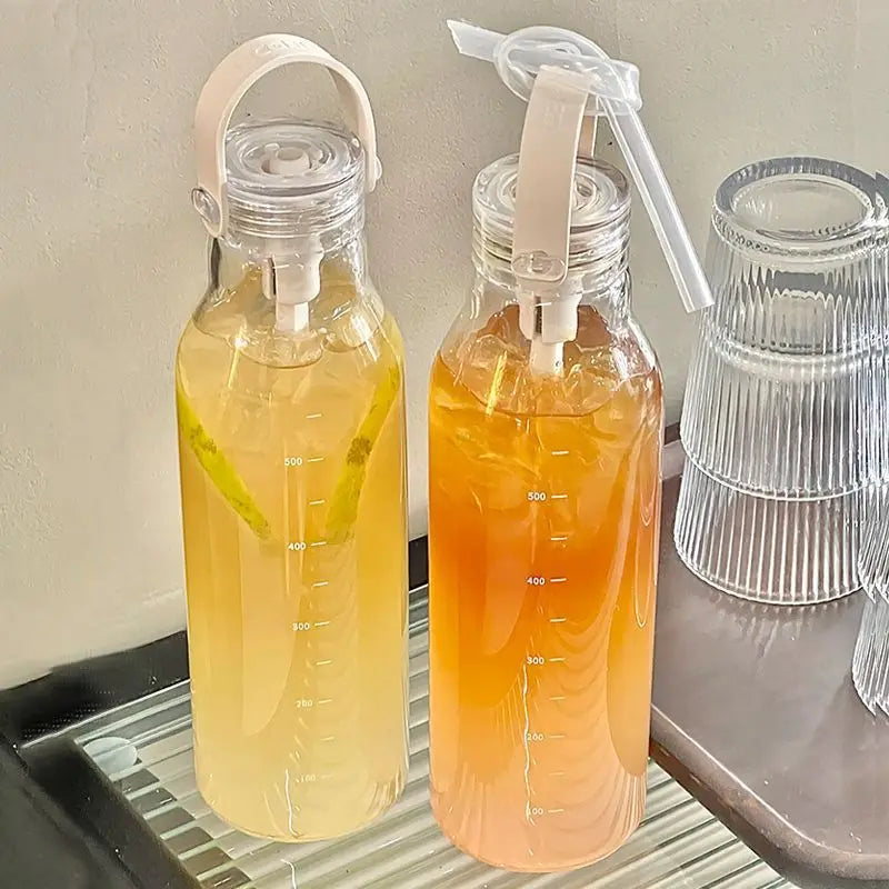 600ML Elegant Leakproof Water Bottle with Time Scale Stay Hydrated Daily Lightweight for Fitness & Outdoor Adventures Straw Cup Peaceful Pleasures Health and Wellness