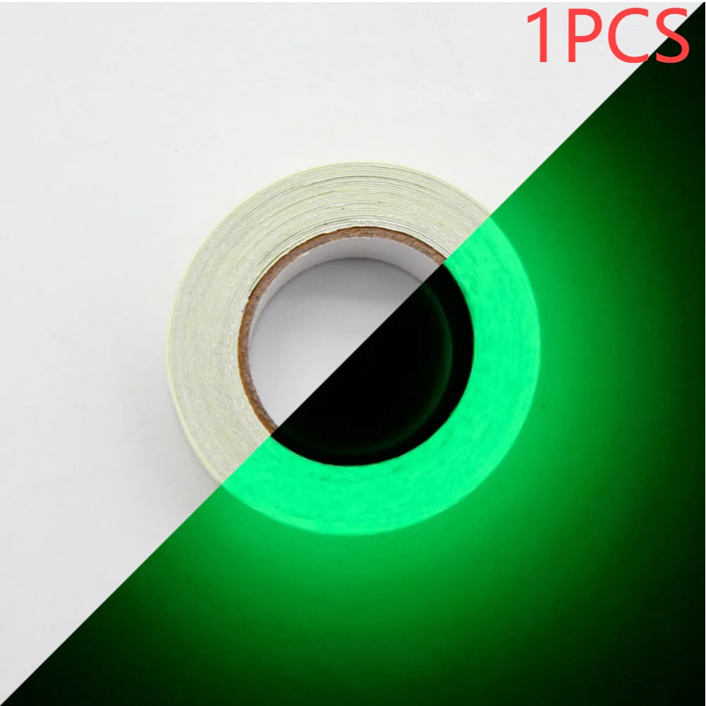 Luminous Fluorescent Night Self-adhesive Glow In The Dark Sticker Tape Safety Security Home Decoration Warning Adhesive Tape Peaceful Pleasures Health and Wellness Green 1PCS