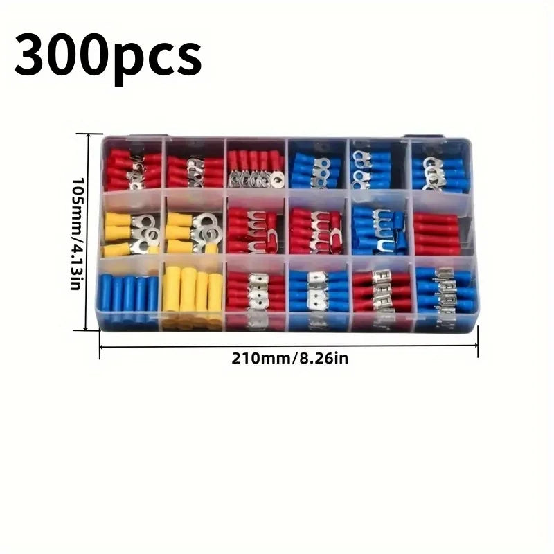 Insulated Electrical Terminal Kit – Spade, Ring, Fork & Butt Connectors Peaceful Pleasures Health and Wellness QS183-300pcs