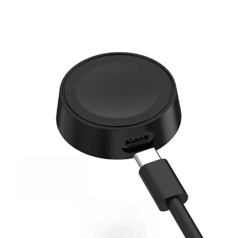Mini Wireless Charger Keychain for Samsung Galaxy Watch 4 5 6 7 Peaceful Pleasures Health and Wellness black