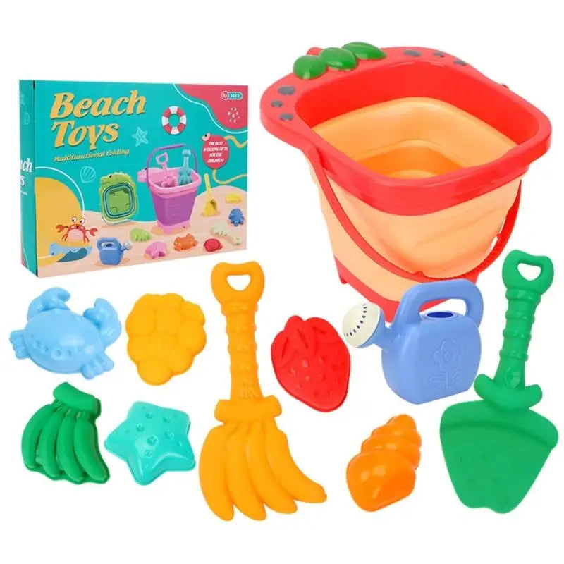 Kids Collapsible Sand Bucket Set with Shovel & Moulds