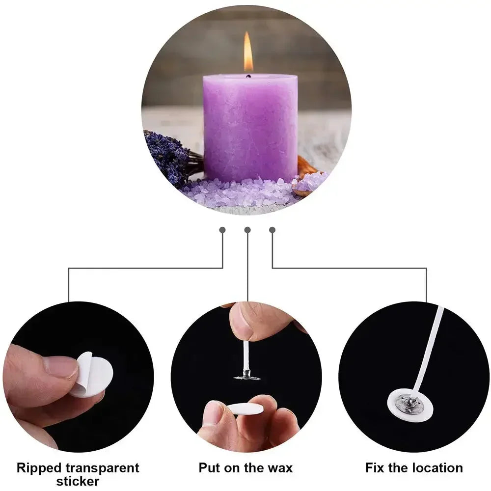 Candle Wick Adhesive Dots – Double-Sided Stickers for Candle Making Candle Making Supplies Peaceful Pleasures Health and Wellness