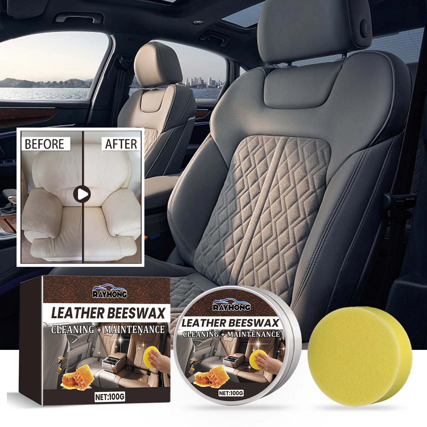 RayHong Leather Care Repair Cream – Car Seat & Sofa Restorer