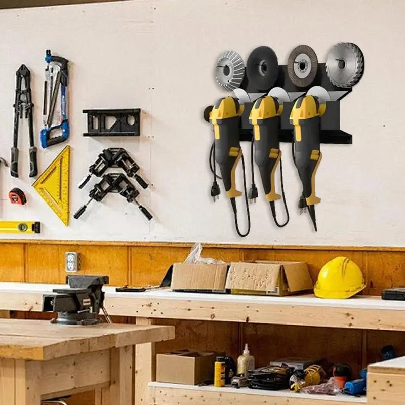 Angle Grinder Wall Storage Mount Wall Mount Angle Grinder Holder Stable Structure Storage Rack for Workshop Home Garage Backyard Peaceful Pleasures Health and Wellness