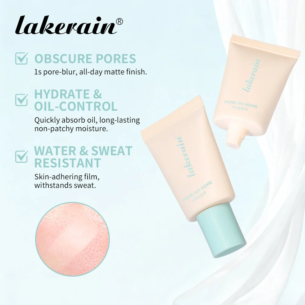 Pore No More Primer & Glow Foundation Set Moisturize Brighten Skin Long Lasting Oil Control Waterproof Sweatproof Primer Kit Peaceful Pleasures Health and Wellness