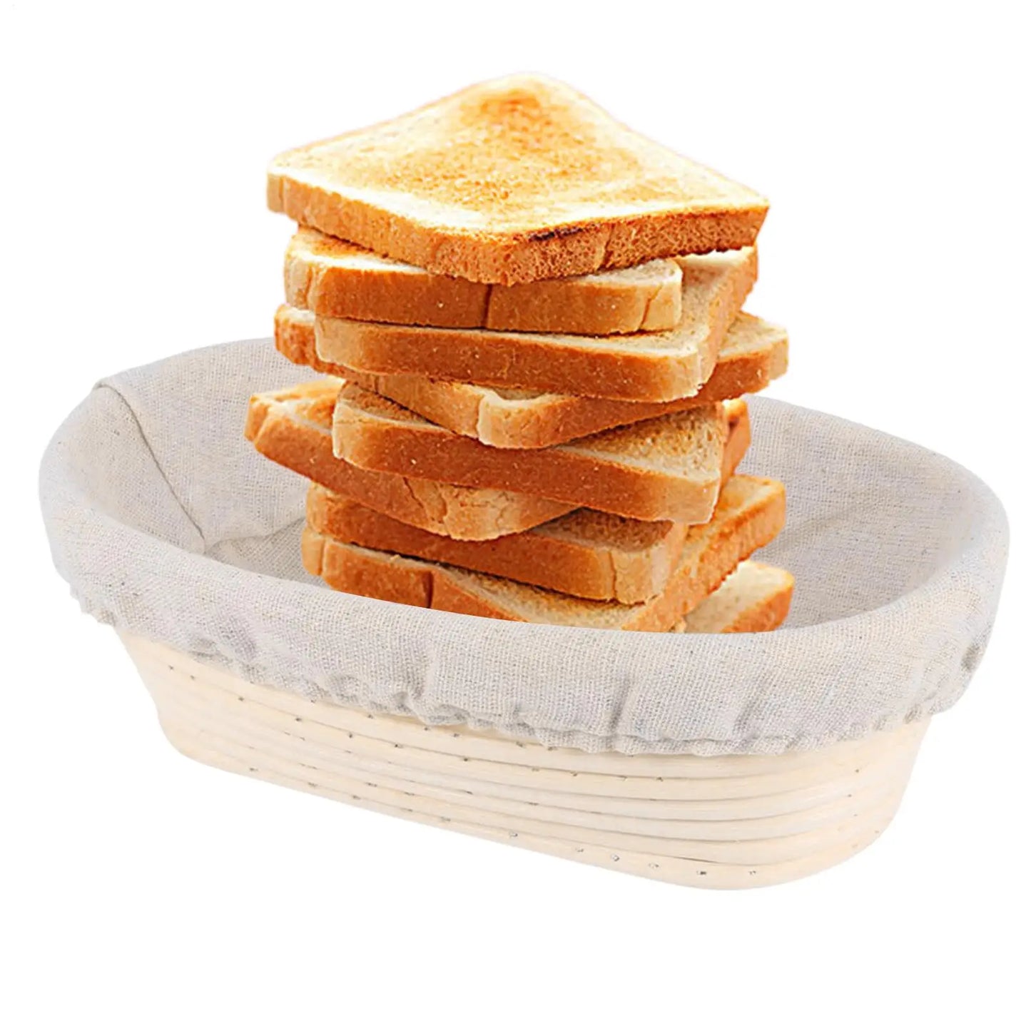 Rattan Sourdough Bread Proofing Basket with Cloth Liner | Oval