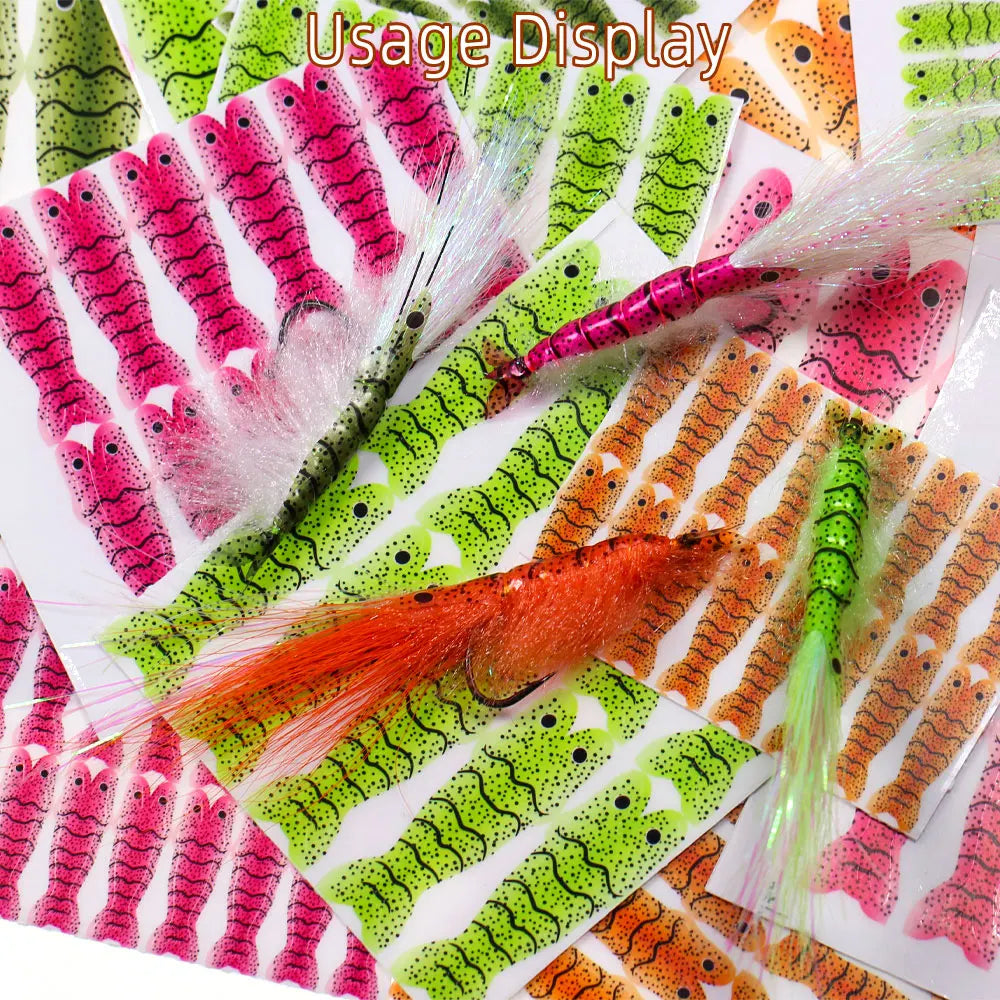 Pre-Cut Realistic Shrimps Skin Fly Tying Material Wrap Prawn Shrimps Scuds Fly Tying Material Trout Fishing Lures fishing bait Peaceful Pleasures Health and Wellness