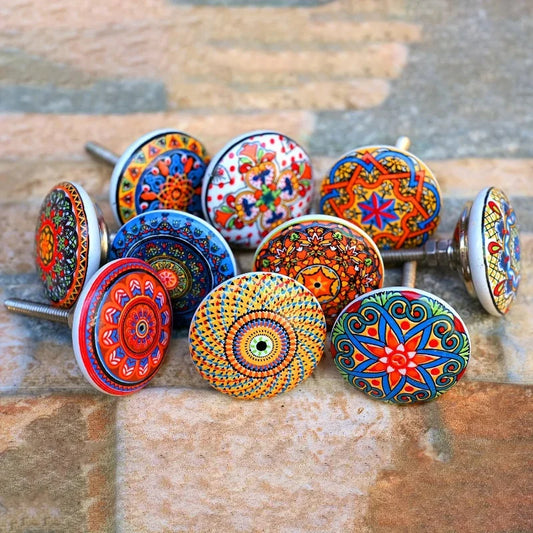 Bohemian Ceramic Cabinet Knob | Antique Finish Drawer Pull Cabinet Knob Oasis Select