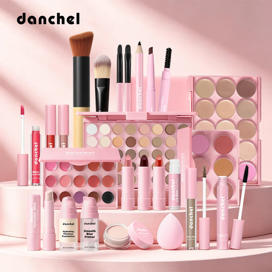 All In One Makeup Set Gathering All Cosmetic Including Base Makeup, Concealer, Contour ,Powder Blusher, Eyebrow Eye, Lip Makeup Peaceful Pleasures Health and Wellness