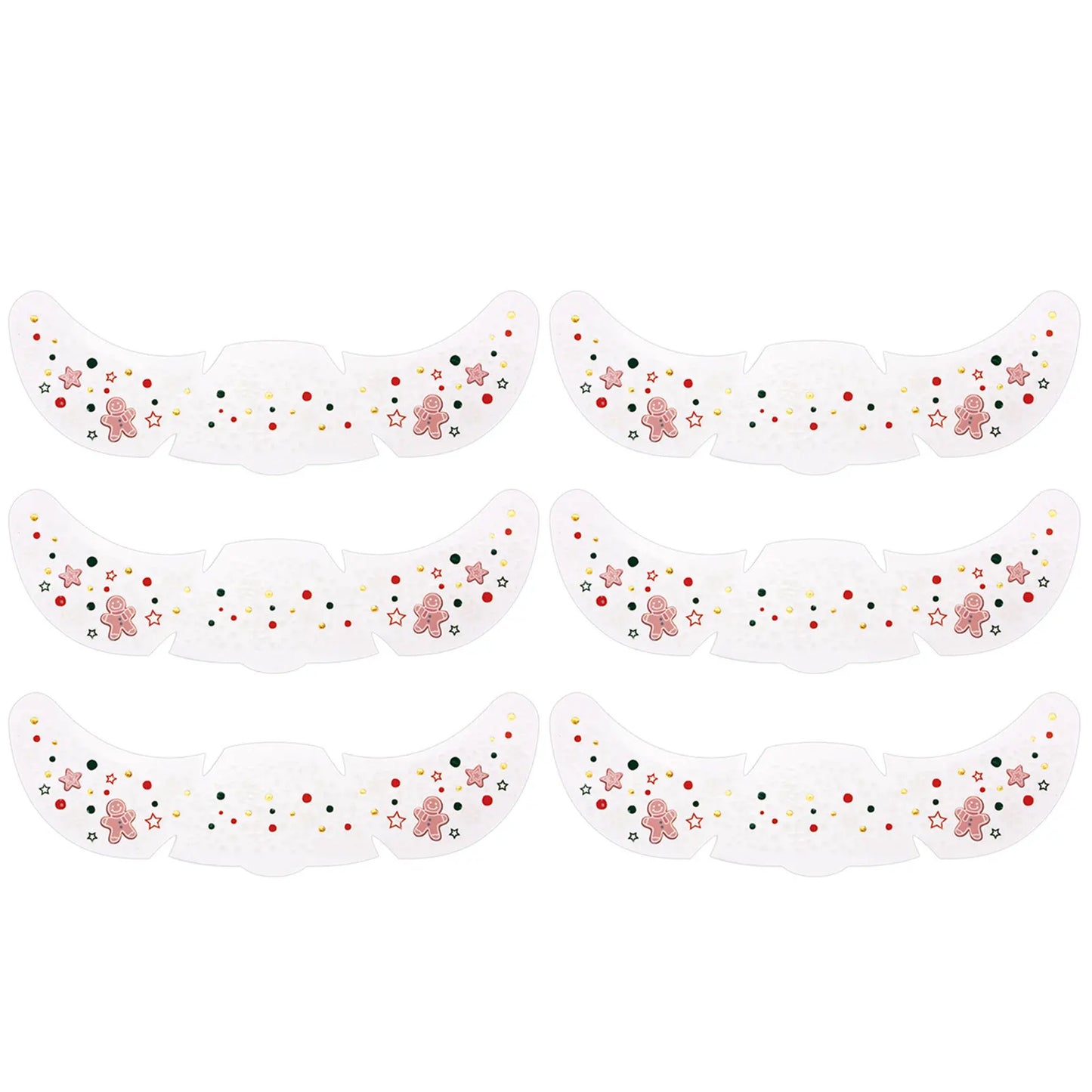 6-Pack Christmas Glitter Freckle Temporary Face Tattoo Stickers