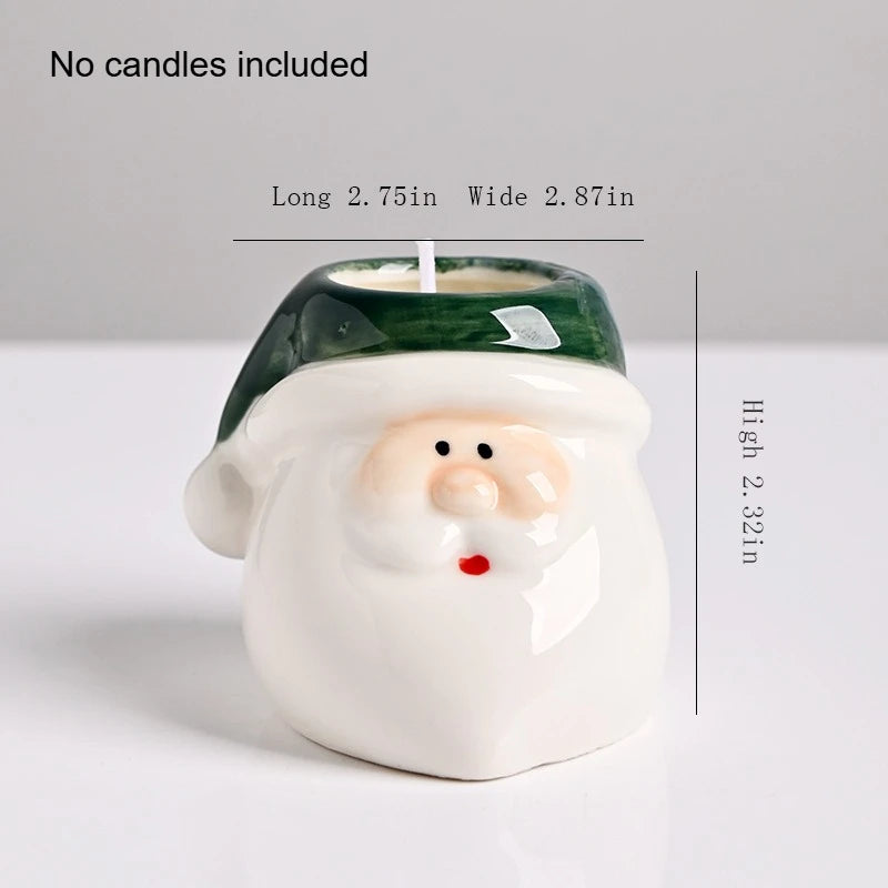 Household Creative American Style Personalized Santa Claus Candle Cup Empty Cup Ceramic Cup Gift Peaceful Pleasures Health and Wellness green No candles