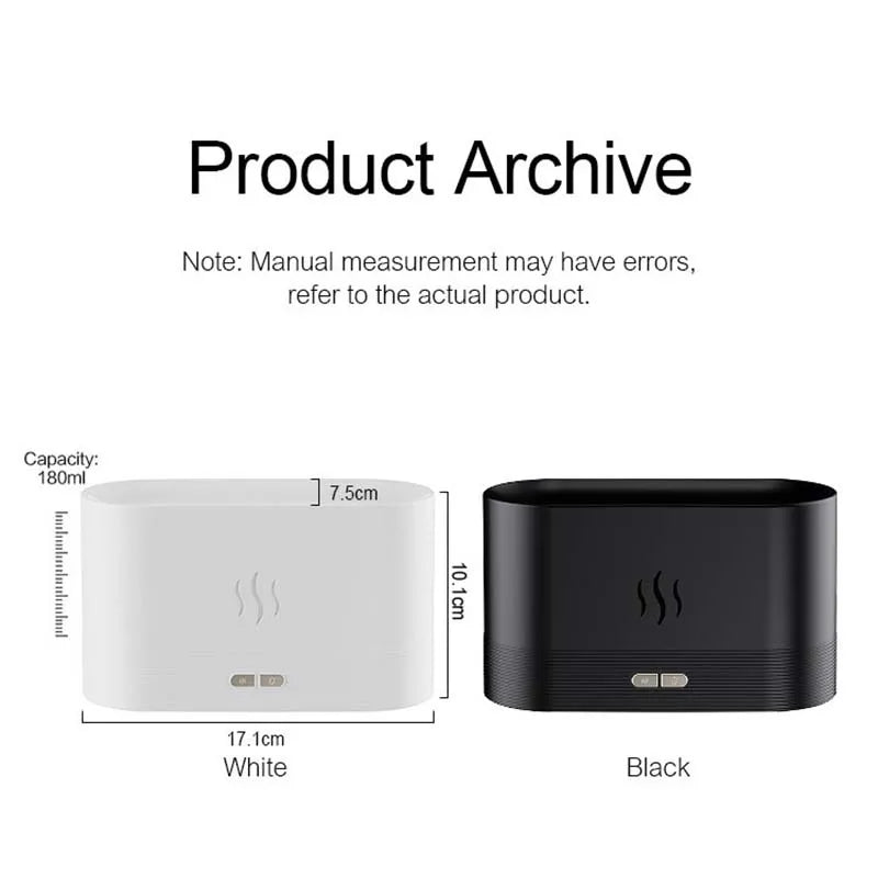 LED Light Ultrasonic USB Air Humidifier Fire Flame Effect Flame Diffuser Essential Oil Fire Incense Diffuser for Household Hotel Peaceful Pleasures Health and Wellness