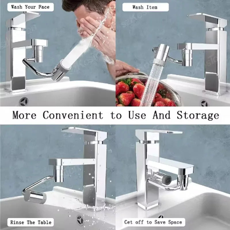 1080° Swivel Stainless Steel Faucet Extender | Dual Spray Mode