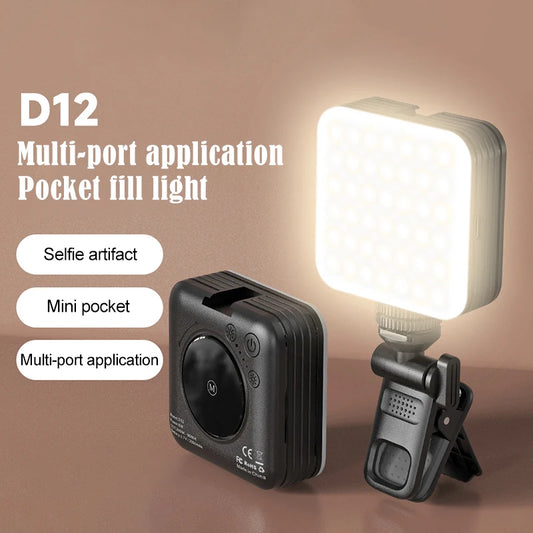 Mobile Phone Fill Light Travel Portable Camera Pocket Light Full-color RGB Beauty Atmosphere Lamp Selfie Led Light Ring Makeup Peaceful Pleasures Health and Wellness