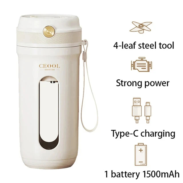 Z30 USB Electric Portable Fruit Blender 350ML Charging Small Quality Home Mini Multi functional Fruit and Vegetable Juice Cup Peaceful Pleasures Health and Wellness 4 Blades 1500mAh