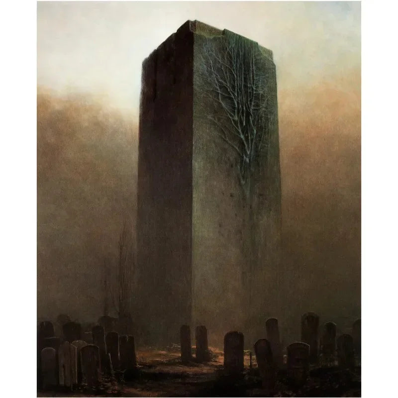 Zdzisław Beksiński Artwork Polish Surreal Dark Poster Prints Canvas Painting Gothic Wall Art for Living Room Home Decor Mural Peaceful Pleasures Health and Wellness 1 50x70cm Unframed