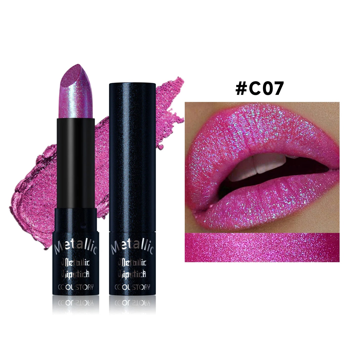 Metallic Glitter Velvet Lipstick – Waterproof Long-Lasting Shimmer
