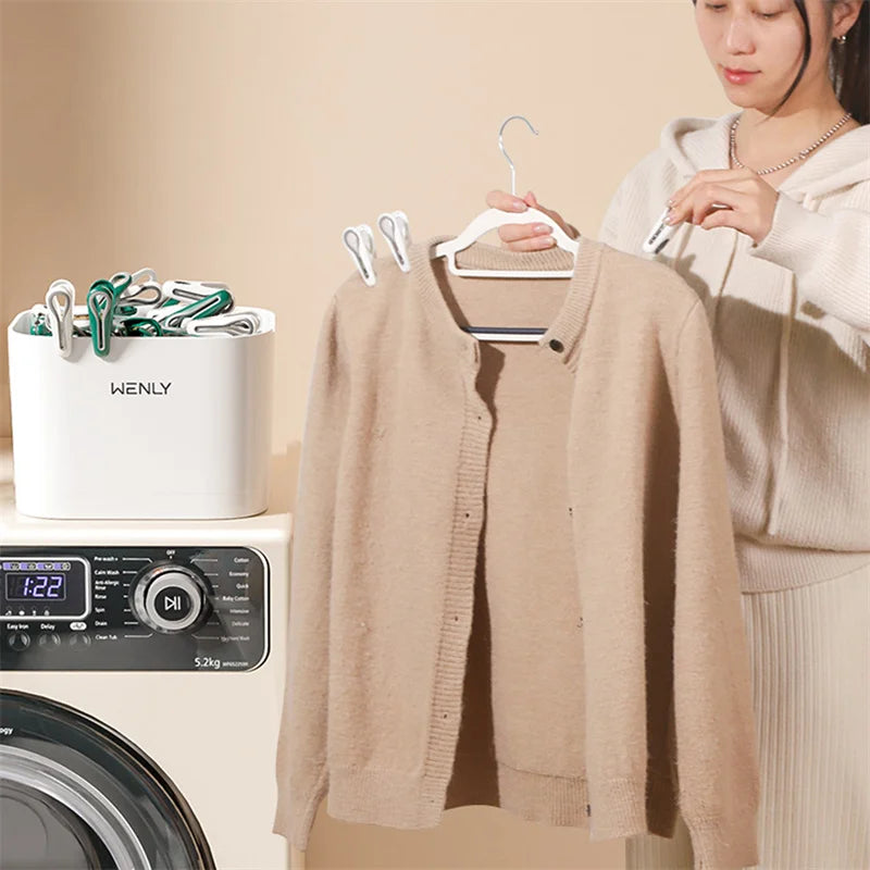 Clip Drying Clothes Without Traces Drying Clothespin Strong Fixed Socks Storage Basket Home Windproof Non-slip Dormitory Peaceful Pleasures Health and Wellness