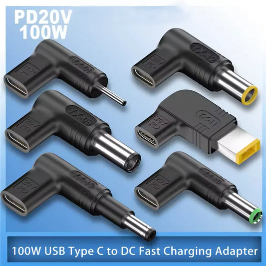 PD 20V100W Laptop Power Adapter Connector DC Plug USB Type C Female to DC Male Jack Converter for Hp Dell Asus Lenovo Notebook Peaceful Pleasures Health and Wellness