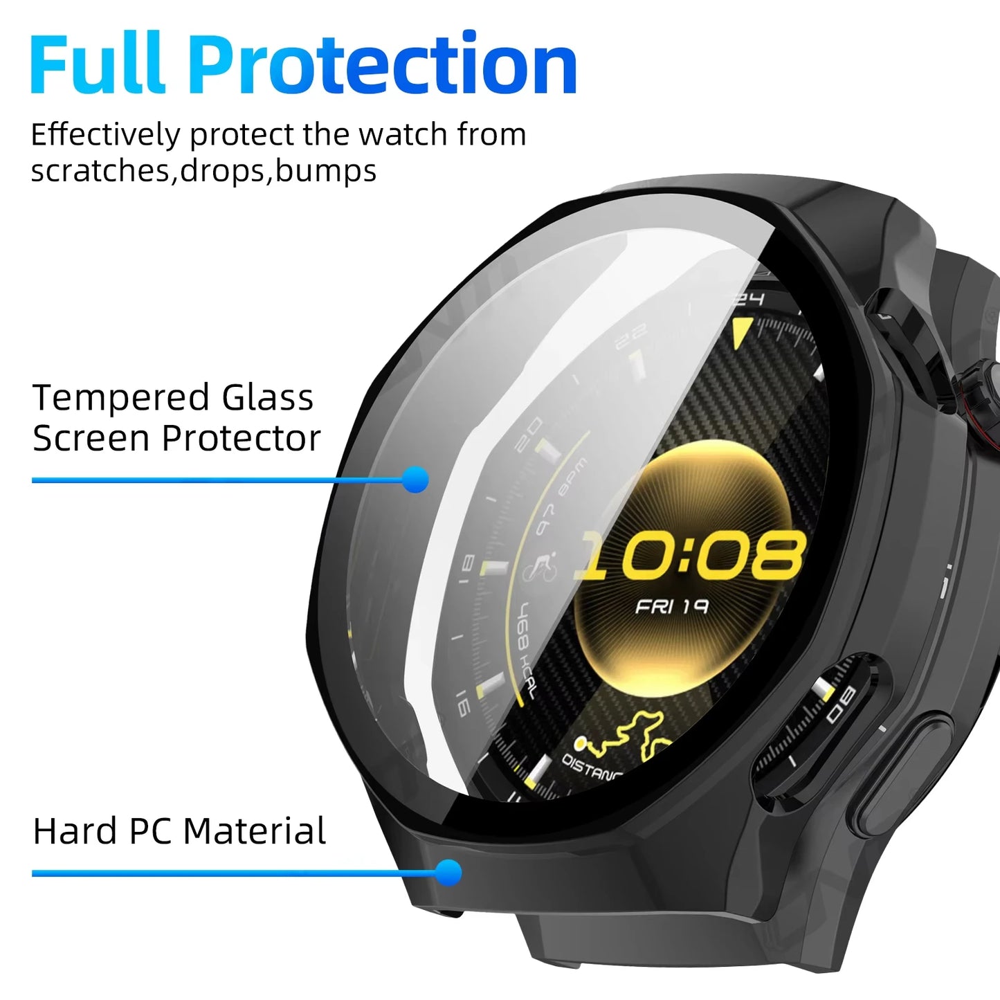 Huawei Watch GT6 46mm Case – PC & Tempered Glass Cover Peaceful Pleasures Health and Wellness