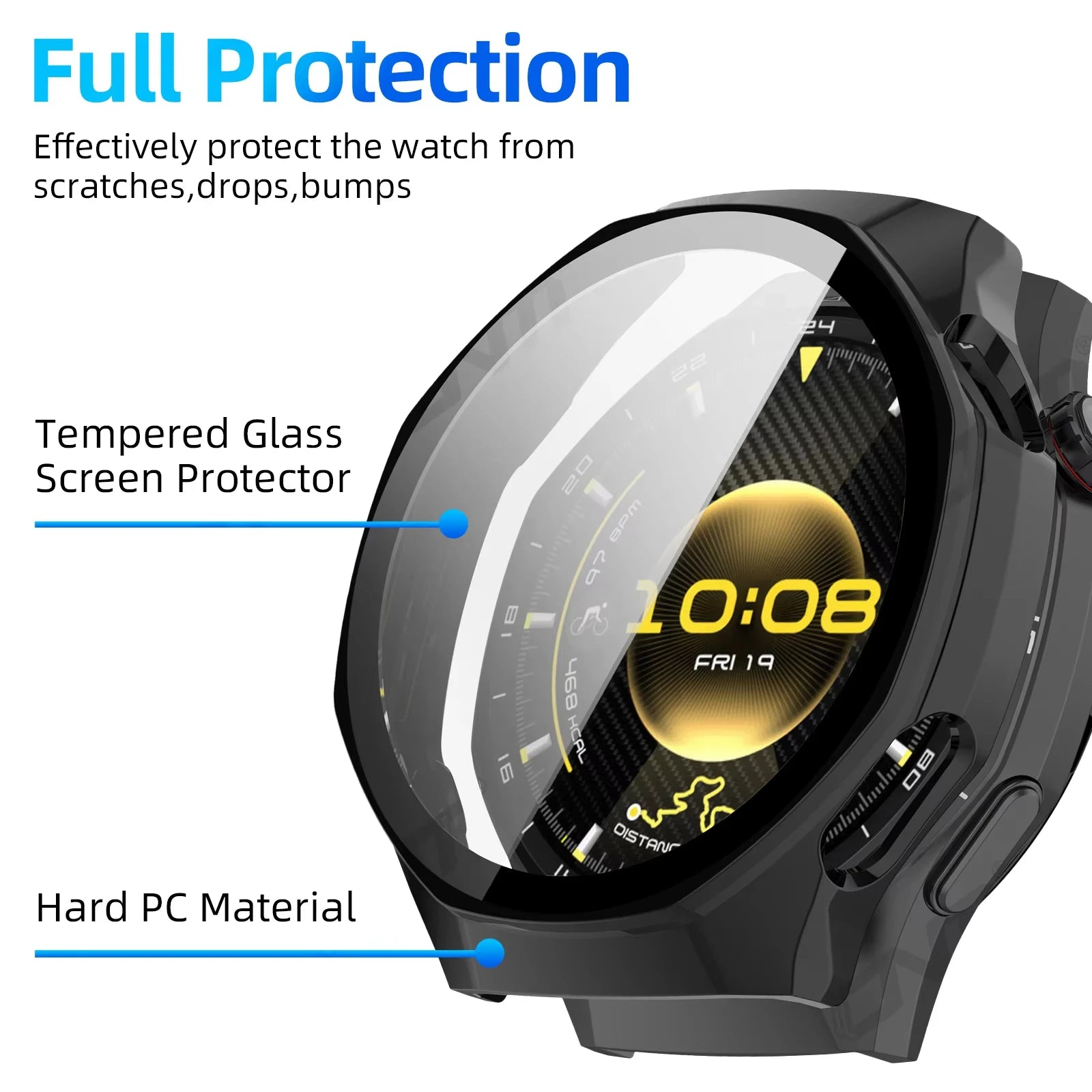 Huawei Watch GT6 46mm Case – PC & Tempered Glass Cover Peaceful Pleasures Health and Wellness