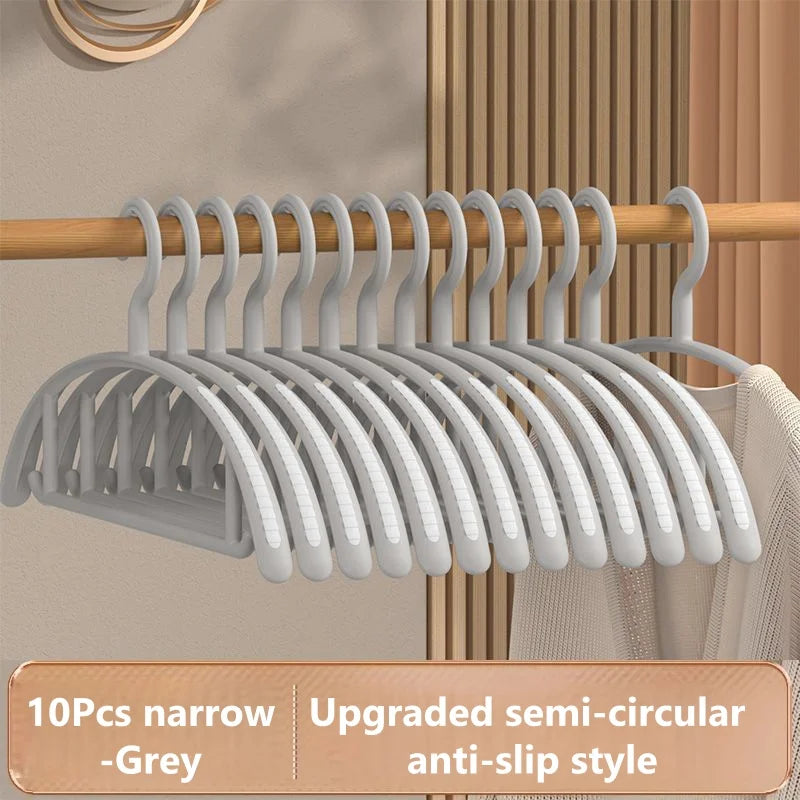 10-Pack Non-Slip Heavy Duty Wide Plastic Hangers for Closet Closet Clothes Hangers Peaceful Pleasures Health and Wellness 10Pcs narrow-Grey