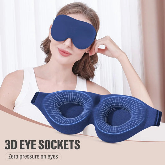 Eye Mask for Sleeping 3D Contoured Cup Blindfold Concave Molded Night Sleep Mask Block Out Light with Women Men Peaceful Pleasures Health and Wellness
