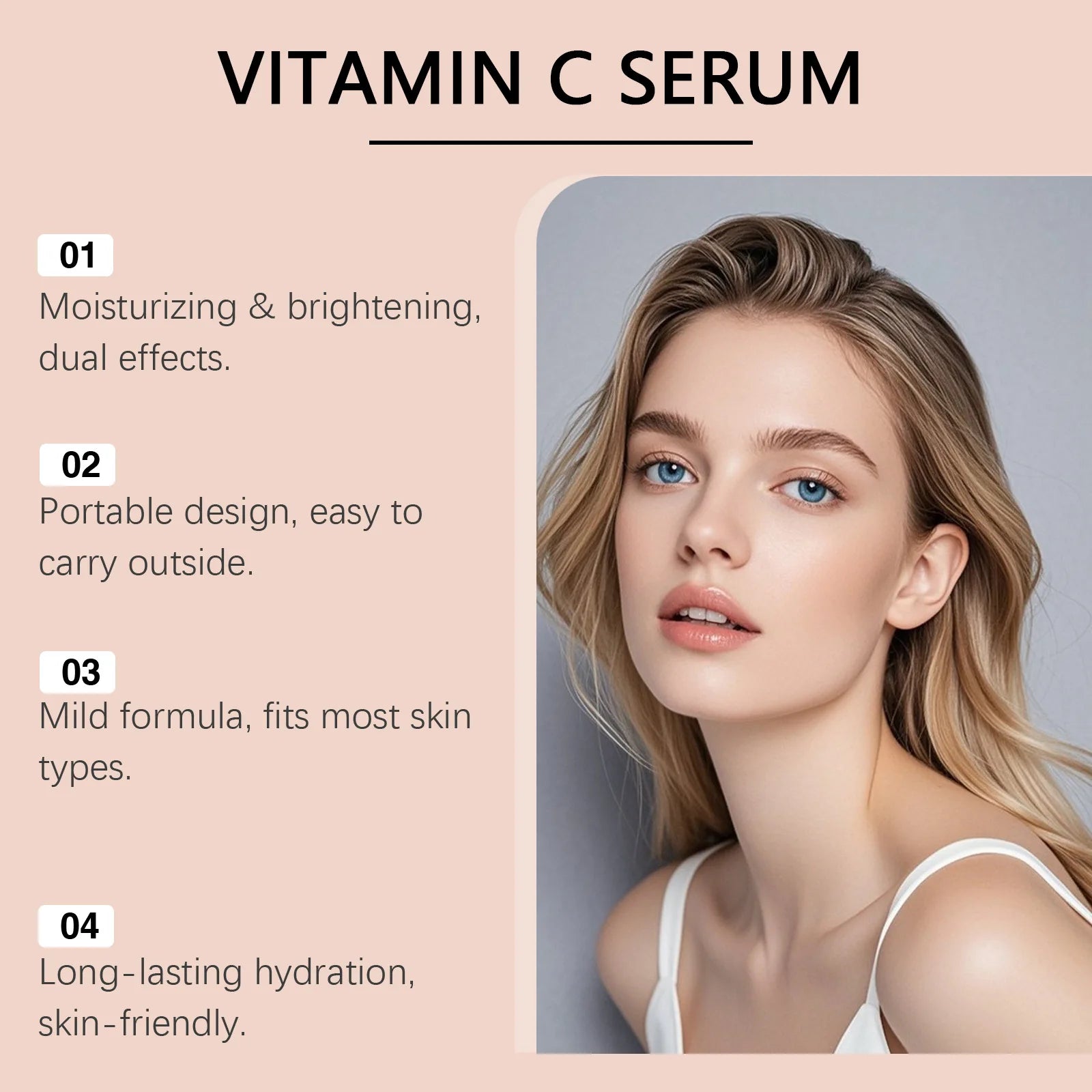 Vitamin C Serum for Face Brightening Skin Tone Improve Dullness Reduce Melanin Moisturizing Nourishing Whitening Essence Peaceful Pleasures Health and Wellness