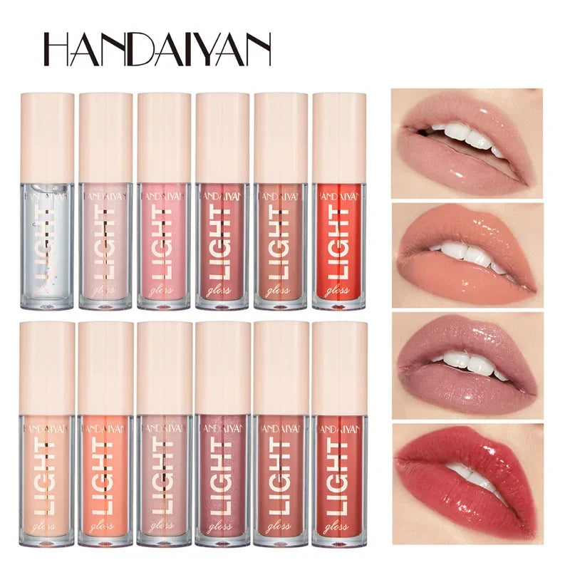 12-Color Mirror Pearl Lip Gloss – Glitter Glaze Liquid Lipstick