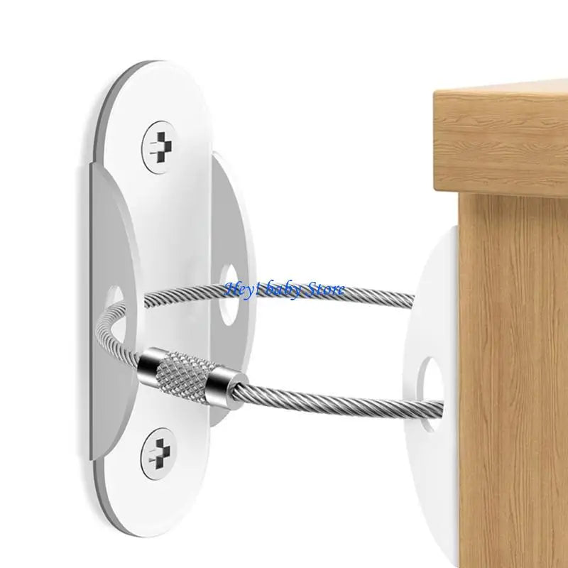 Anti-Tip Furniture Anchors 2-Pack | Metal Wall Safety Straps