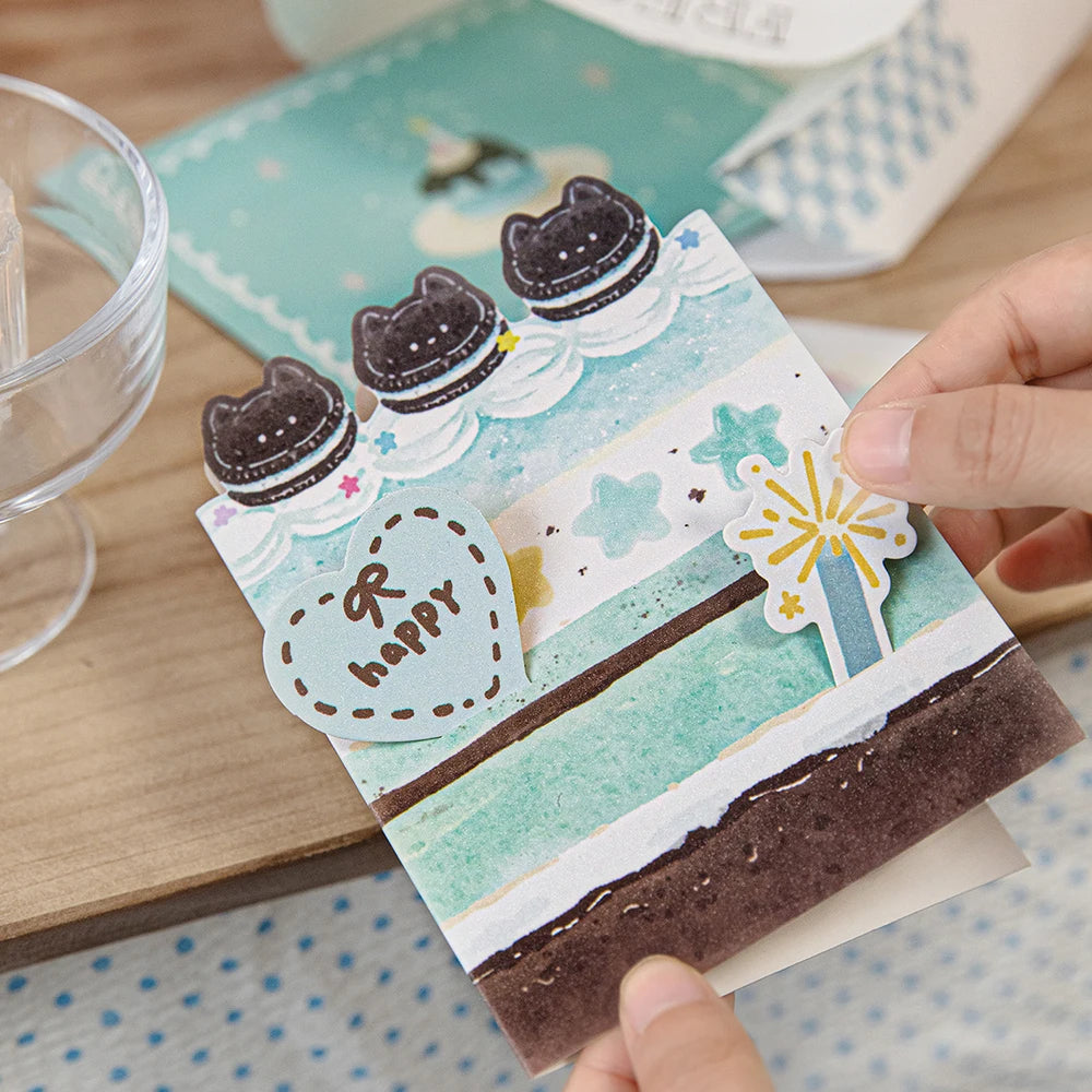 Sparkling Sand Card&envelope Colorful Cake Shop Series Student