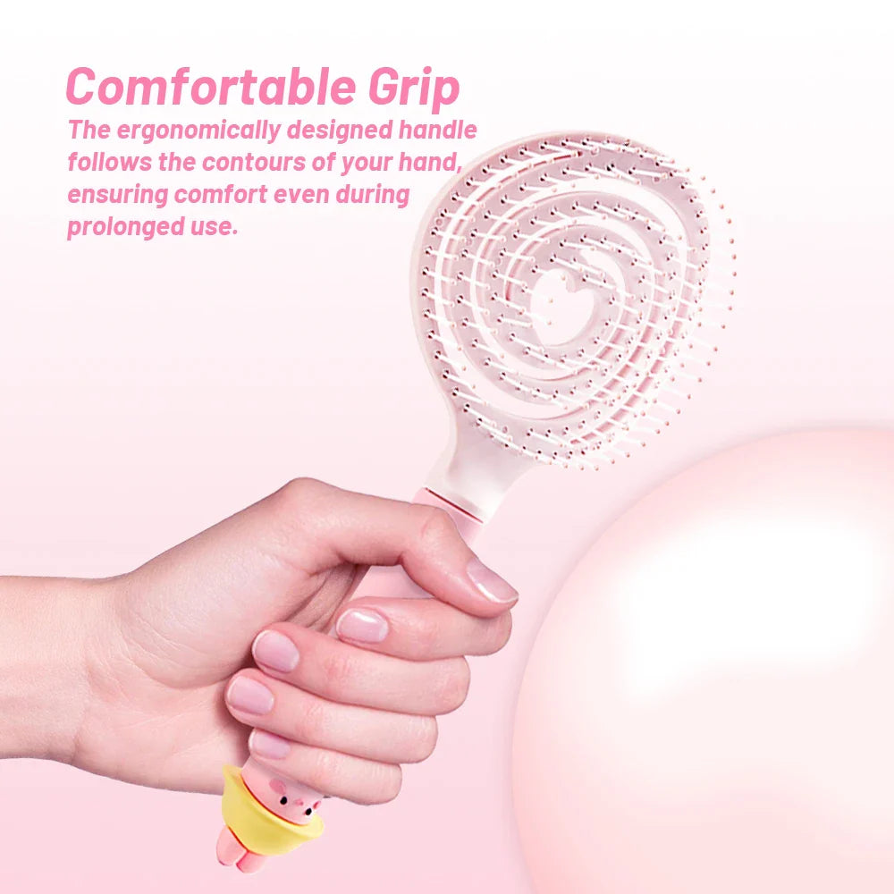 Heart Hollow Airbag Cushion Comb – Anti-Static Scalp Massager