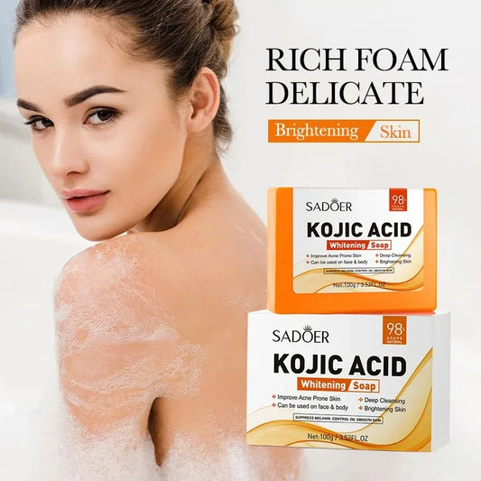 SADOER Kojic Acid Facial Soap Face Wash Foam Facial Cleanser Moisturizing Hydrating Oil Control Body Bathing Handmade Soap Peaceful Pleasures Health and Wellness