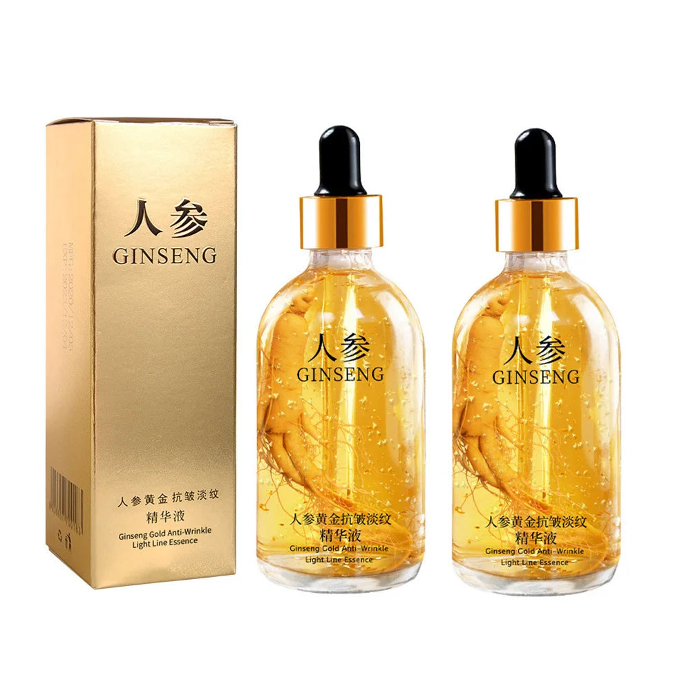 Korean Ginseng Essence Polypeptide Anti-aging Essential Oil Gold Polypeptide Anti Wrinkle Essence Tighten Skinreduce Fine Lines Peaceful Pleasures Health and Wellness 2pcs Ginseng