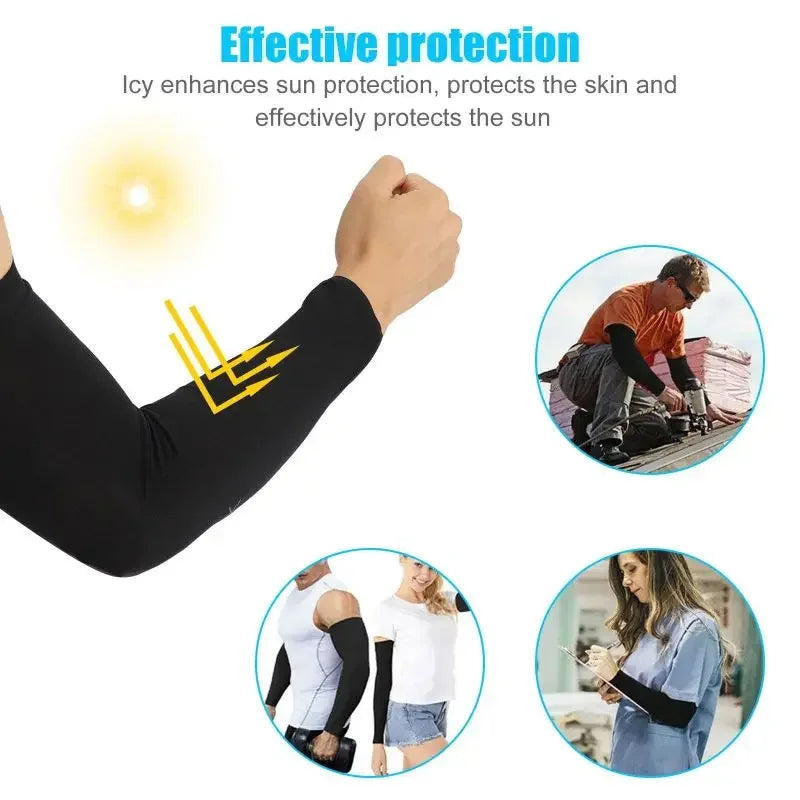 1 Pair Cooling Arm Covers for Men and Women Summer Sun Protection Sunshade Ice Silk Sleeves for Cycling Outdoor Sports Golf Runn Peaceful Pleasures Health and Wellness
