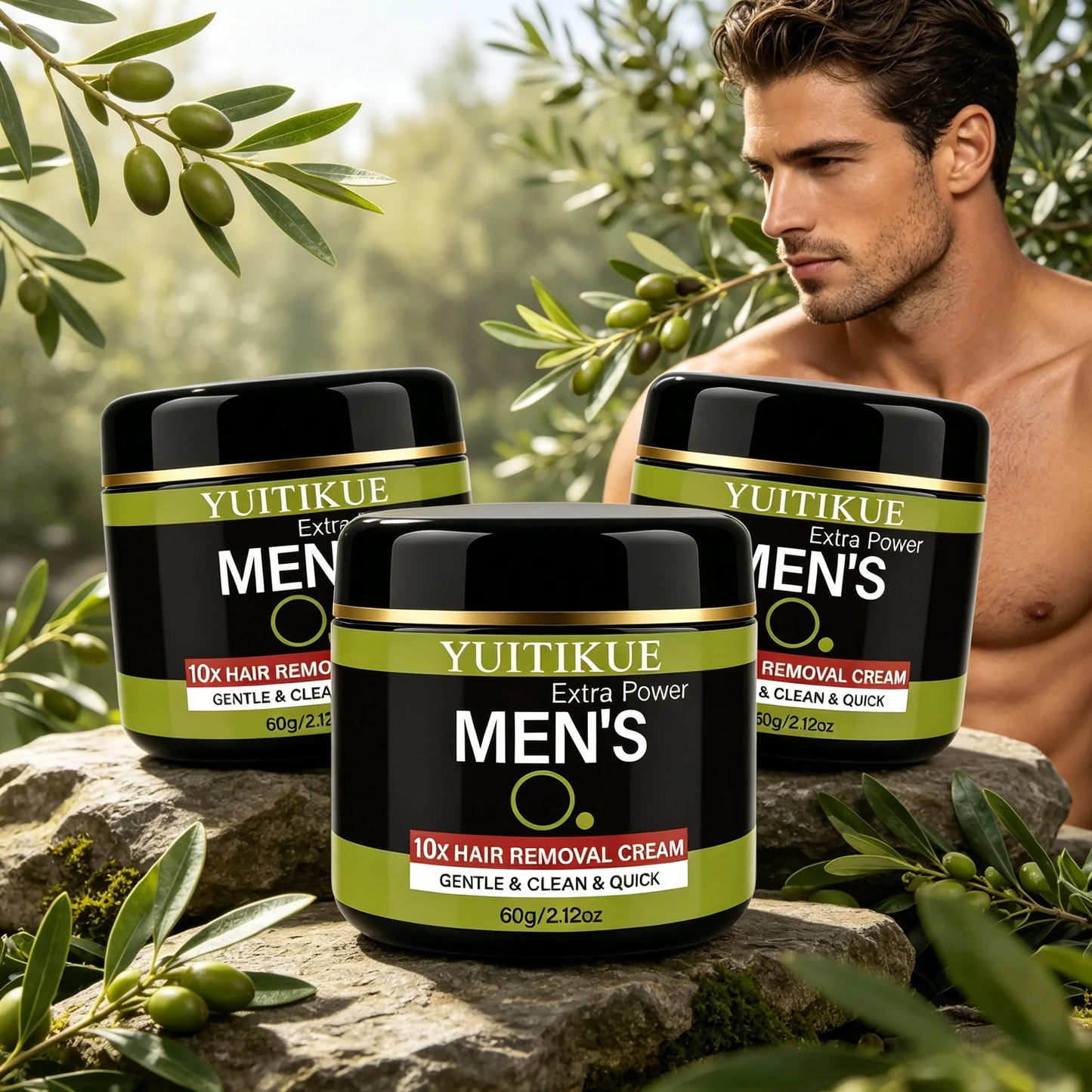 YUITIKUE Men's Hair Removal Cream – Gentle, All Skin Types