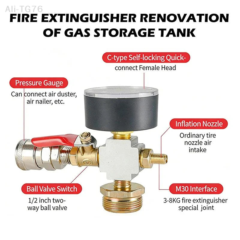 Air Tank Pressure Adapter | Fire Extinguisher Conversion Fitting
