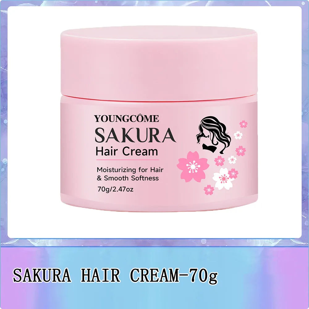 Sakura Hair Cream – Keratin & Argan Oil | Frizz Control & UV Care