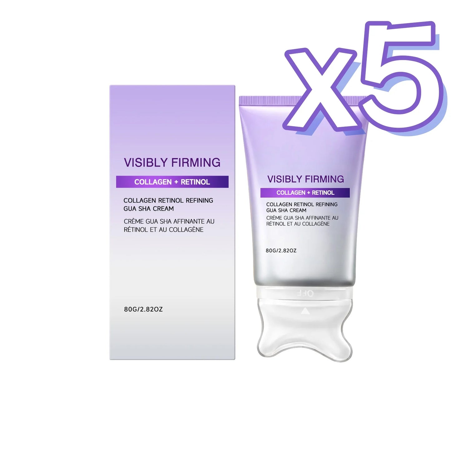 Instant Lifting Face Cream Sculpting Contour Gua Sha Cream Retinol Collagen Lift Sagging Skin Face Cheek Neck Scraping Therapy Peaceful Pleasures Health and Wellness 80g boxed x5