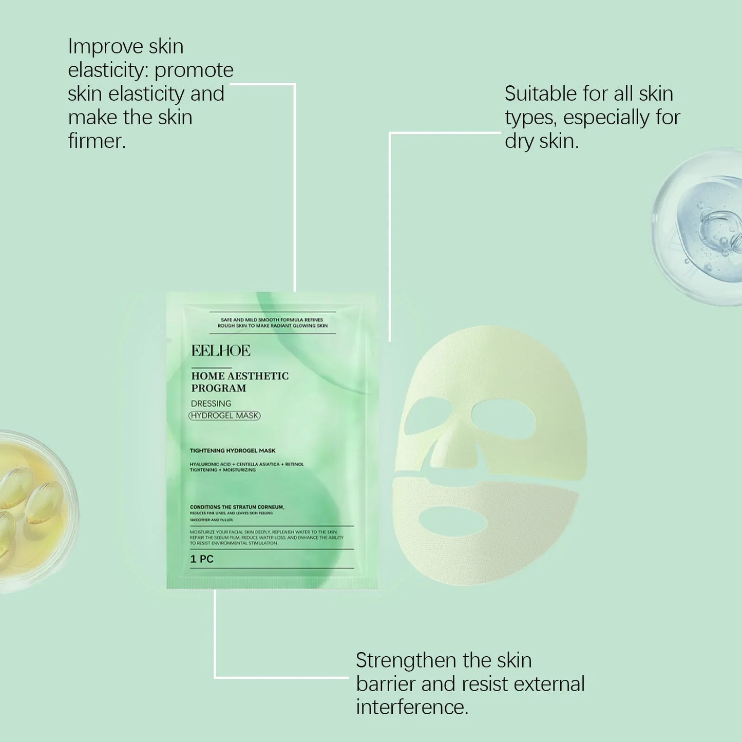 Eelhoe Centella Asiatica Hydrogel Mask – Brighten & Tighten