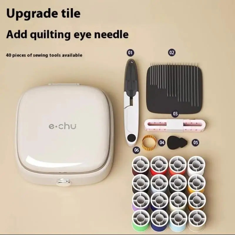 Mini Magnetic Sewing Kit – 40-Piece Needle & Thread Set Magnetic Sewing Kit Peaceful Pleasures Health and Wellness White