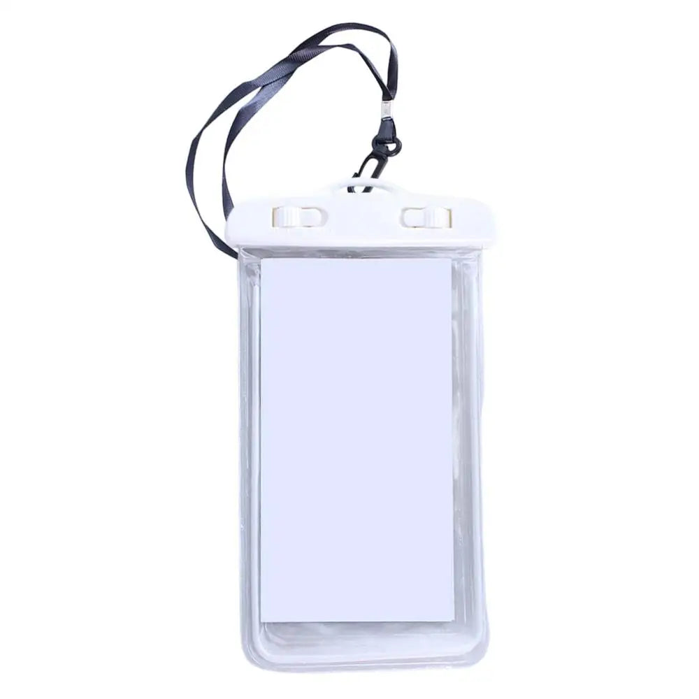 Floating Waterproof Phone Bag Luminous with Lanyard Cell Phone Pouch for Beach Pool Swimming Boating Snorkeling Summer Peaceful Pleasures Health and Wellness White