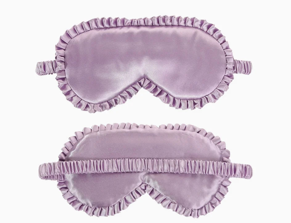 Premium Silk Sleep Eye Mask – Lace Trim Lightproof Blindfold