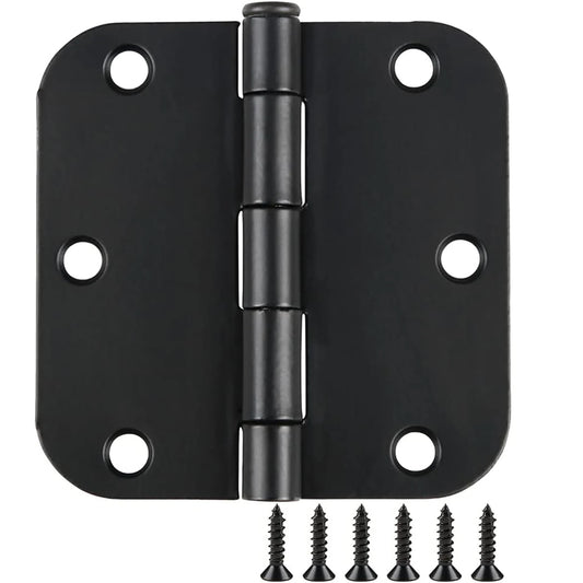 Round Matte Black Door Hinges 5 8 Radius Internal 3 1 2 Flat Iron Peaceful Pleasures Health and Wellness