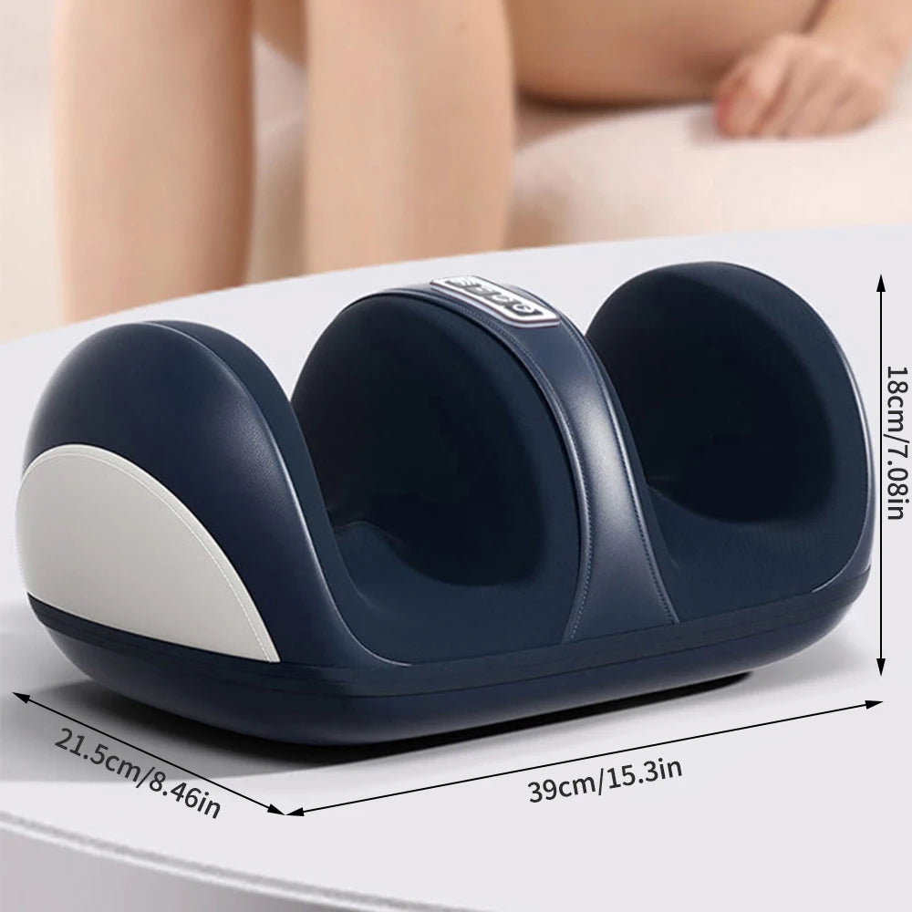 Super Big Electric Foot Leg Massager Deep Tissue Shiatsu Kneading Relax Heated Roller Calf Relieve Stress Care Foot Machine Tool Peaceful Pleasures Health and Wellness