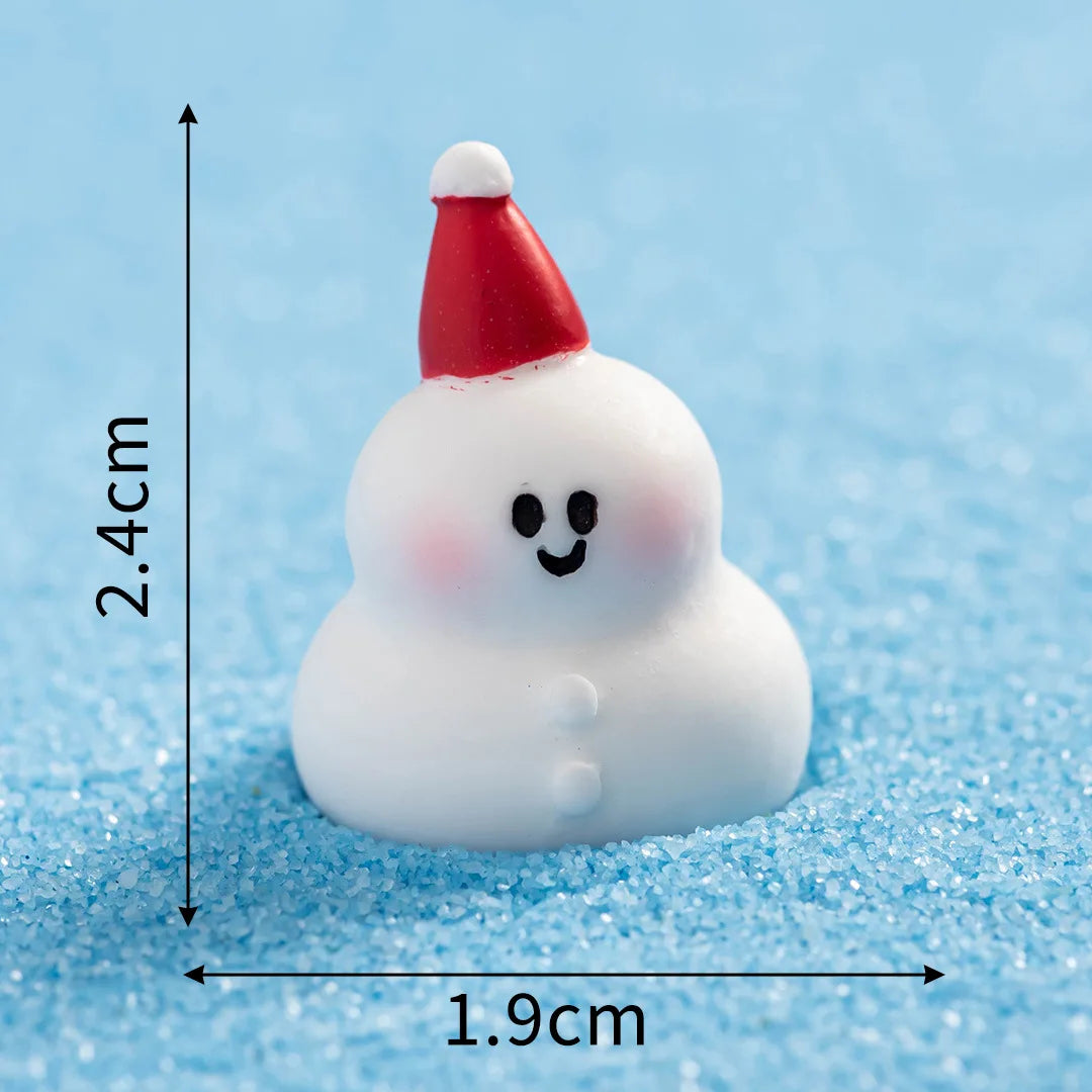 Miniature Snowman Miniature Snowman Model Micro Landscape Santa Claus Santa Claus Figurine Elk Cute Christmas Decorations Decor Peaceful Pleasures Health and Wellness 4